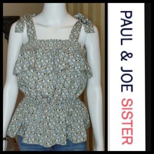 PAUL AND JOE SISTER Y2K "SAZIMUTE" KITTY LOVER TIE TANK TOP 2